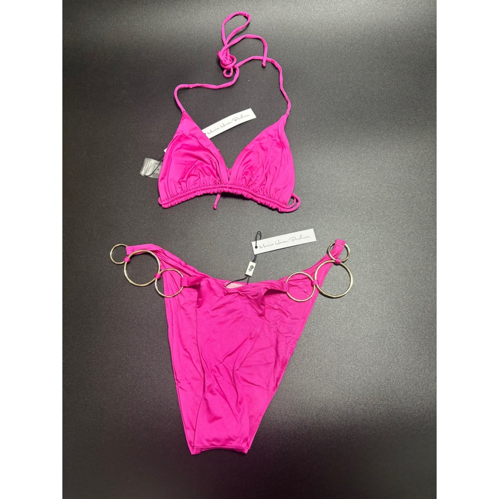 Monica Hansen Beachwear‎ NWT Bikini Set Top/Bottom Fuchsia Pink Size Small